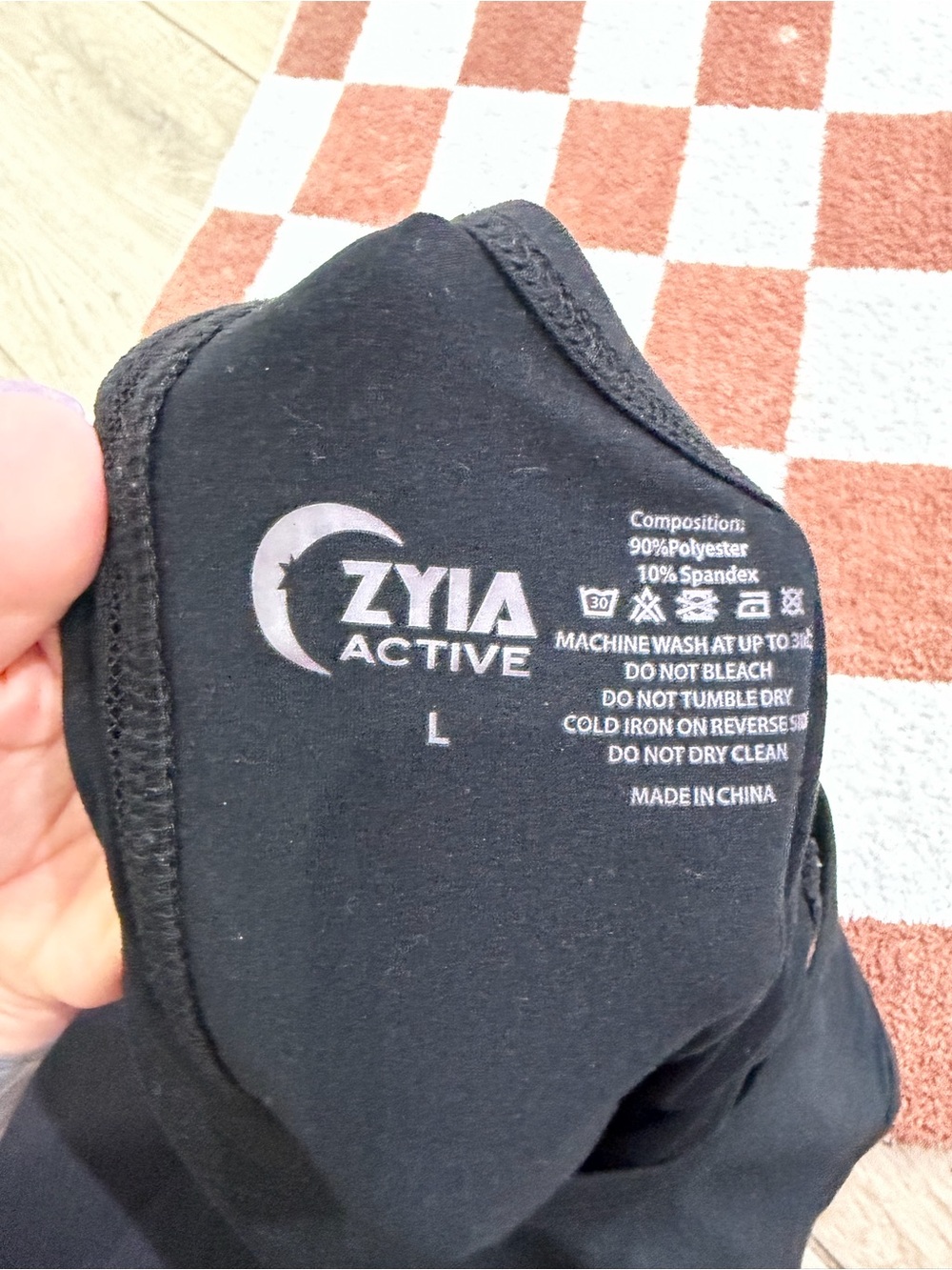 Black Racerback Tank Top with Mesh Inset - Picture 3 of 3